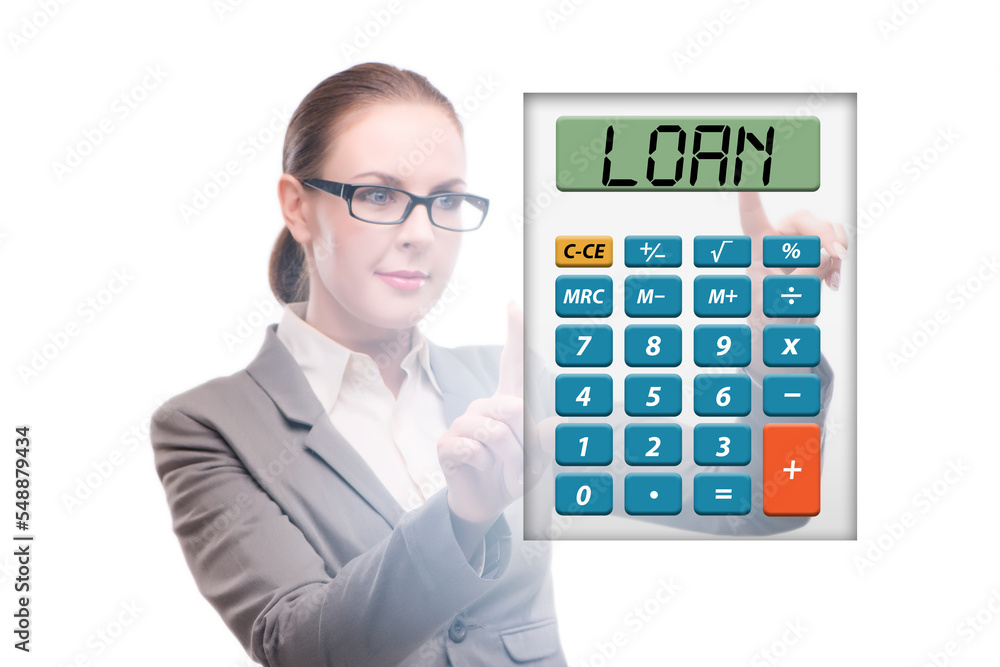 Bank loan concept with calculator Bank loan concept with calculator