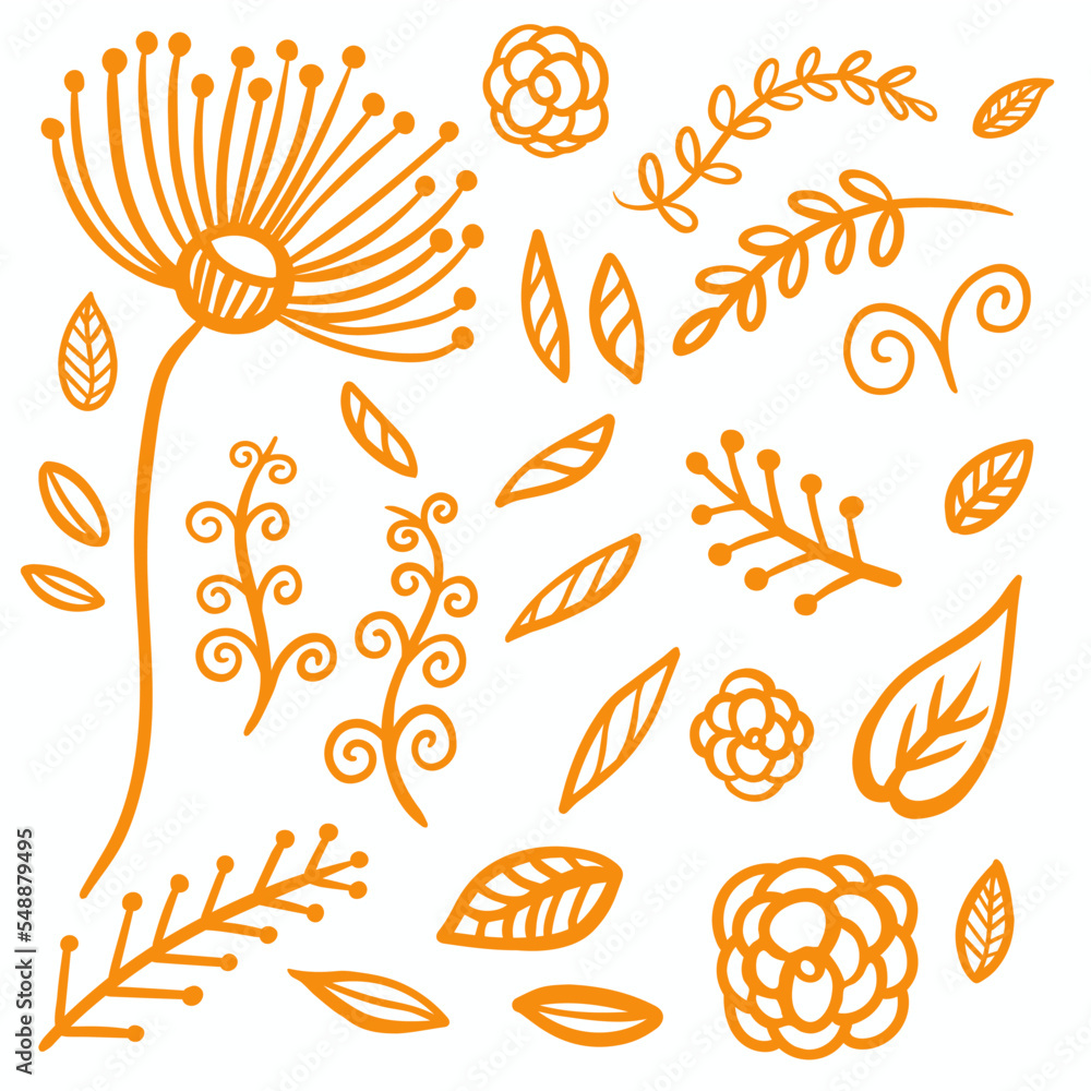 Fototapeta premium Orange Swirls Swash Logo Ornament Designs
