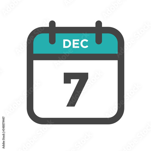 December 7 Calendar Day or Calender Date for Deadlines or Appointment