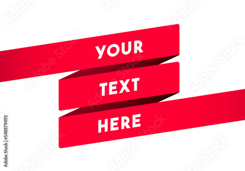 Dynamic Red Ribbon For Headline Text