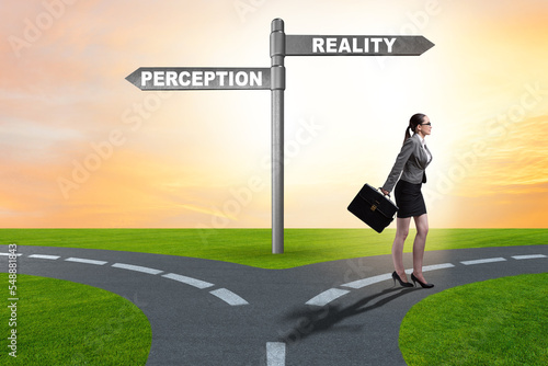 Stampa su tela Concept of choosing perception or reality