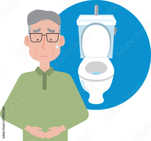 排泄に悩みがある高齢男性