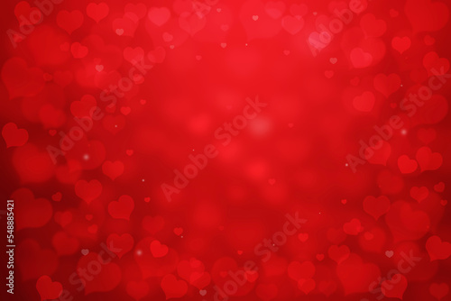 red abstract heart shape background for Christmas.