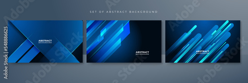 Set of abstract blue background with futuristic concept