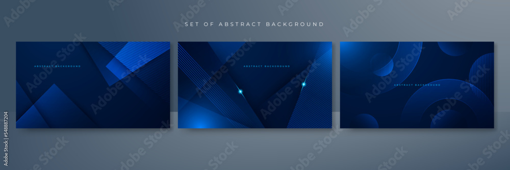 Fototapeta premium Set of abstract blue background poster with dynamic. technology network Vector illustration.
