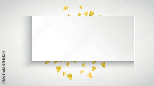 St Valentine Sale Confetti. Greeting Concept For Present. Wedding Frame. Yellow Retro Splatter. Fashion Voucher For Birthday. Golden Special Poster. Gold St Valentine Sale Confetti.