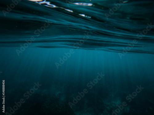 underwater light rays in ocean