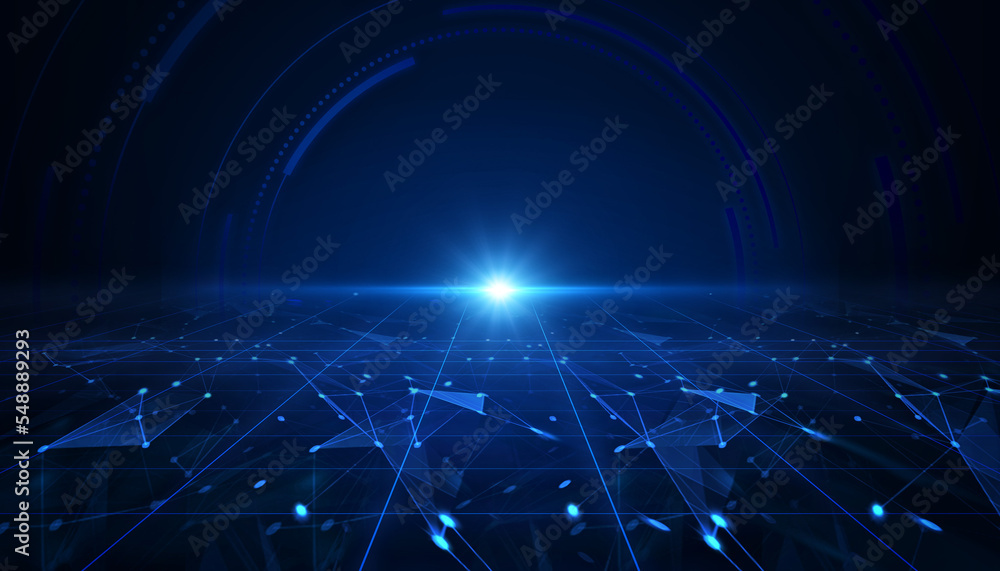 Obraz premium Abstract futuristic technology background. Wireless network and Connection technology concept. technology big data background concept.