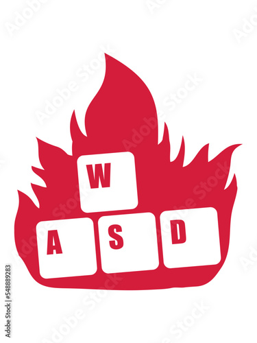 Heiße Flammen WASD Nerd 