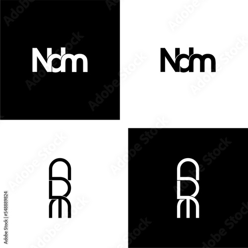 ndm letter initial monogram logo design set photo