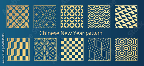 和柄モチーフのお正月デザインセット。