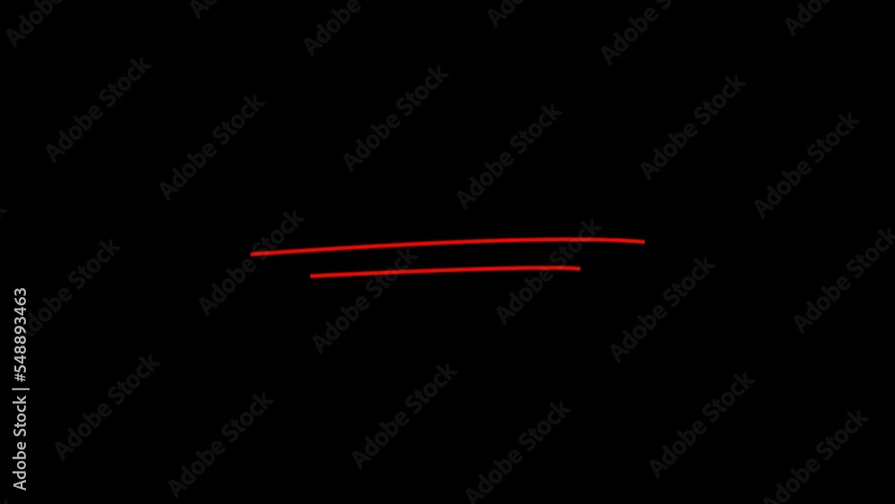 Animation of two marked red lines, alpha channel Animation of two marked red lines, alpha channel
