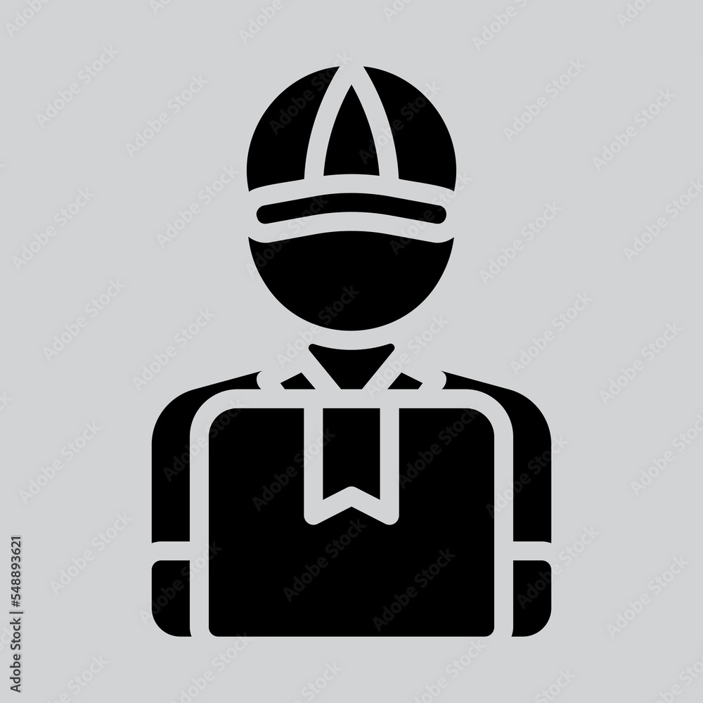 Courier icon in solid style about logistics, use for website mobile app presentation Courier icon in solid style about logistics, use for website mobile app presentation