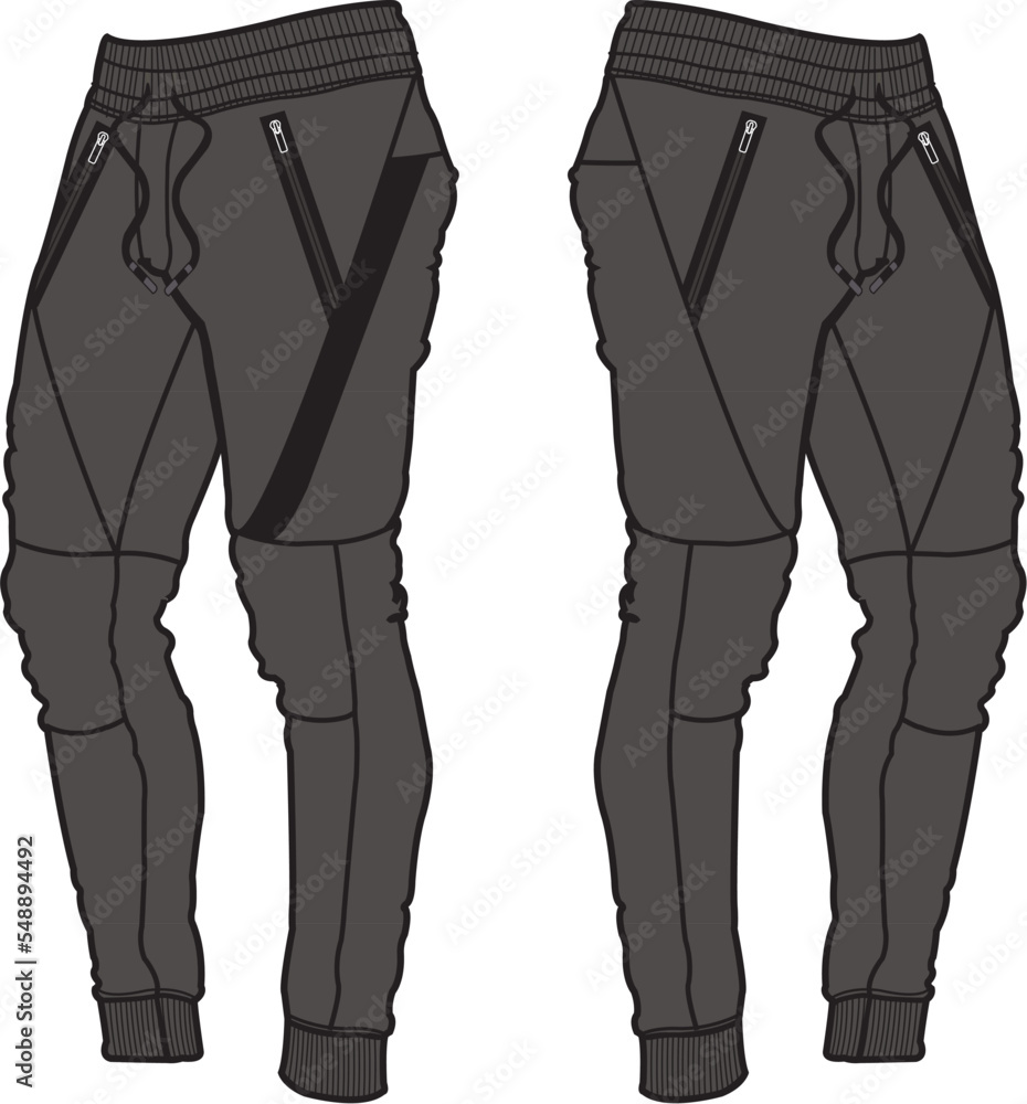 jogger pants template, sport, sweat pant Stock Vector Adobe Stock