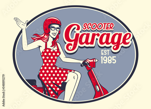 vintage design of scooter garage 