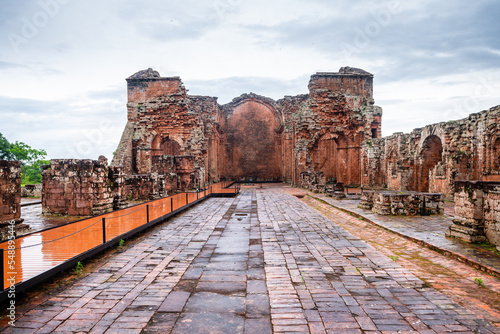 old ruins of santisima trinidad monastery in encarnacion, paraguay. photo