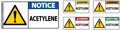 Danger Acetylene Sign On White Background