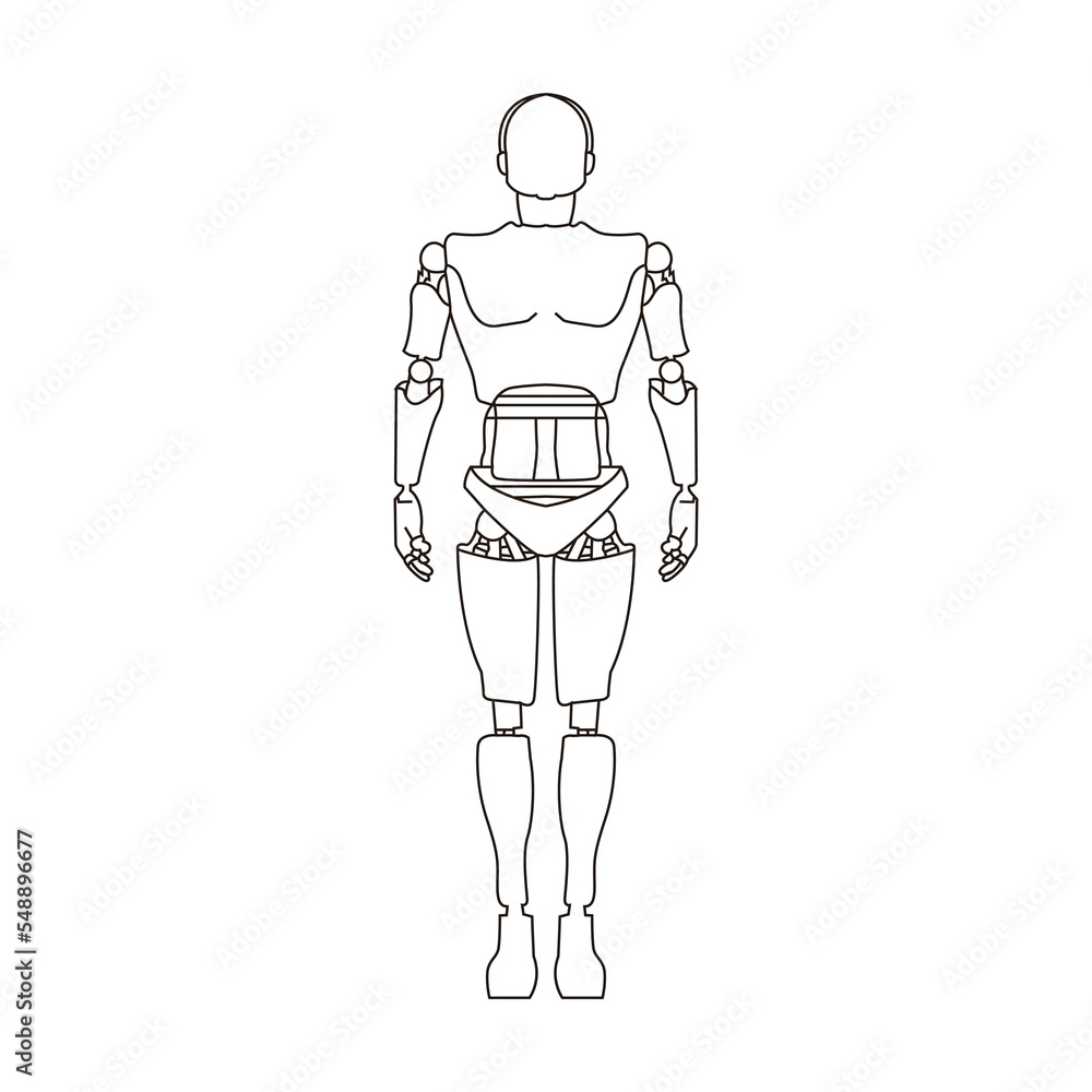 Coloring pages for robot. Vector illustration on the theme of creativity and leisure for children and adults.