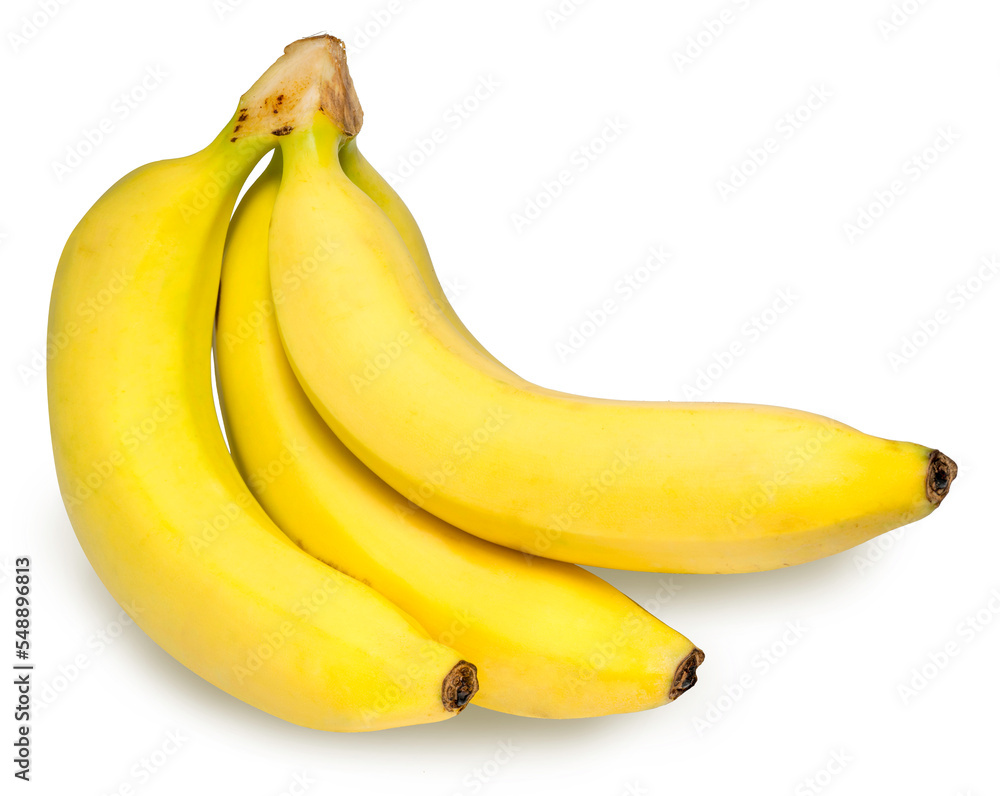 Bunch of Yellow Banana isolated on white background, Sweet Banana isolated on white background, 