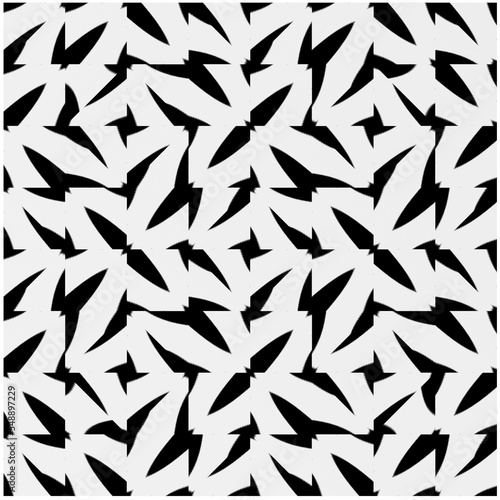 Monochrome Repeat Pattern.black and white grunge background.Abstract halftone pattern. © t2k4