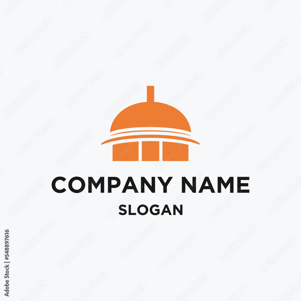 Mosque logo icon flat design template 