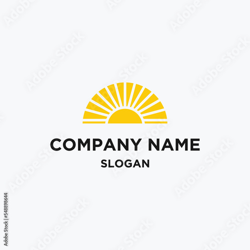 Sun logo icon design template vector illustration
