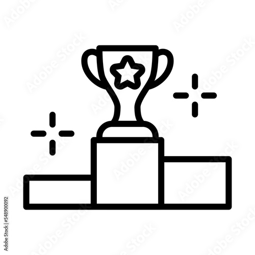 Icono de trofeo. Premio al primer lugar de la competencia deportiva. Condecoración. Ilustración vectorial