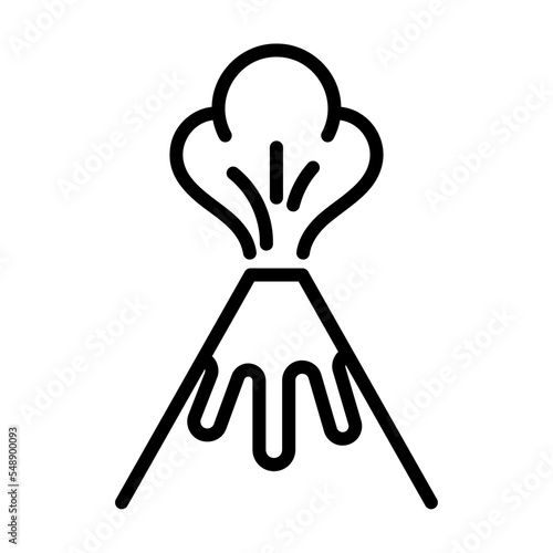 Icono de volcán en erupción. Ilustración vectorial