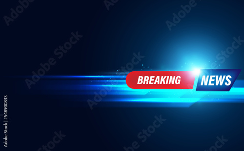 Abstract speed breaking news concept background urgent news coverage latest news on a blue background.