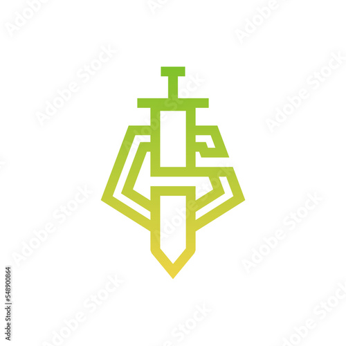 Sword Gradient Logo Design