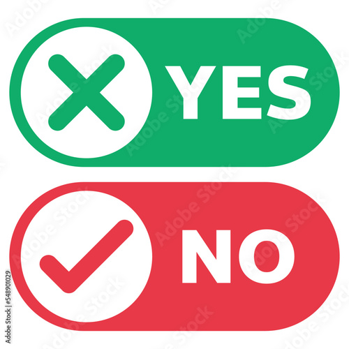 right and wrong icon, confirm and cancel sign of making agreement, positive or negative symbol