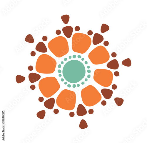 Ethnic colorful ornament. Graphic element for printing on fabric. Aesthetics and elegance, beauty, fashion, trend and style. Abstract and minimalistic patterns. Cartoon flat vector illustration