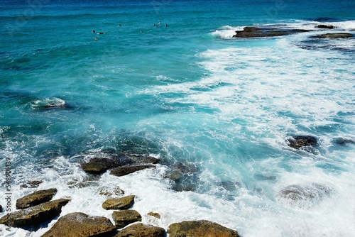 Photography Waves crashing on the rocks along the eastern coastline of Sydney between Bondi