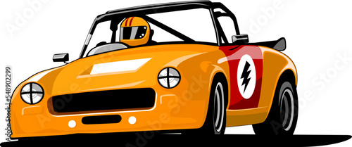 classic race cartoon design vector