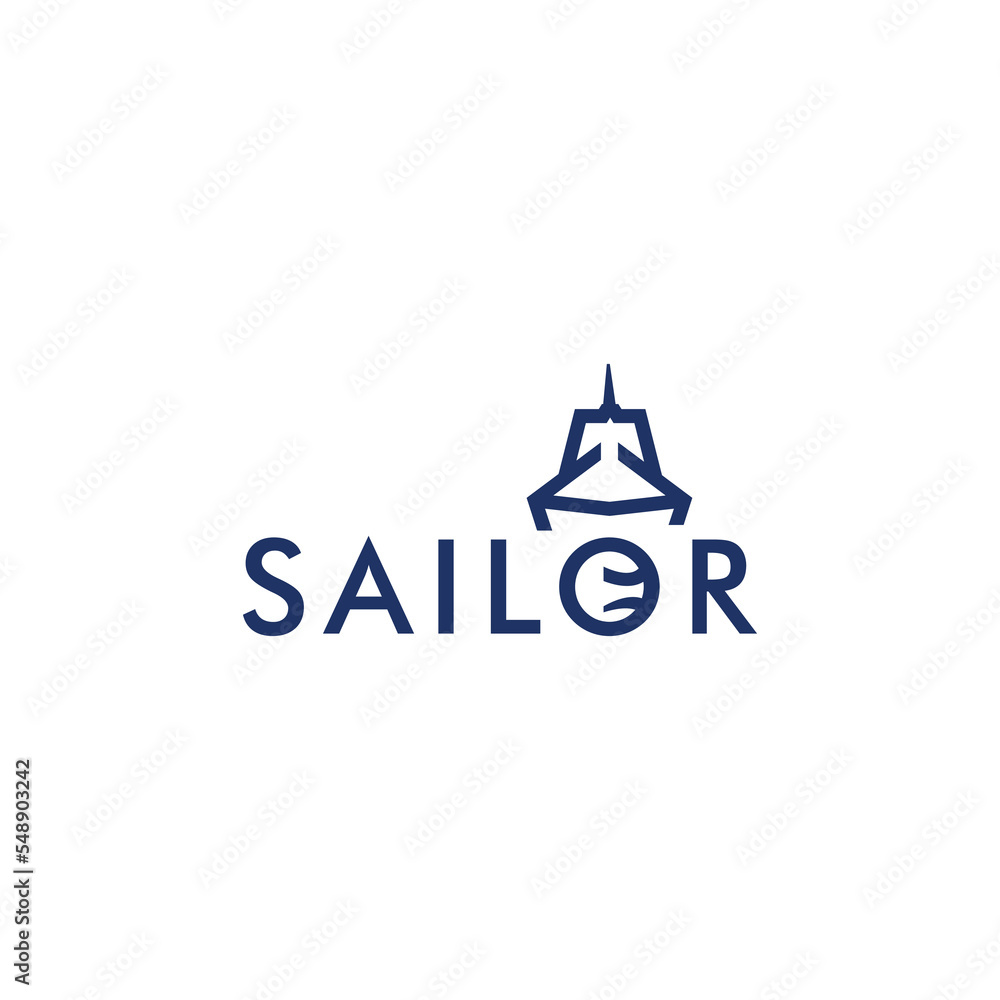 Sailor logo icon design template flat vector Sailor logo icon design template flat vector