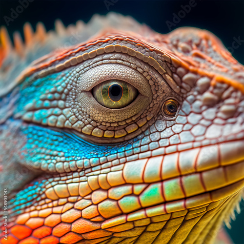 portrait of a close-up on a lizard's eye © AICreations