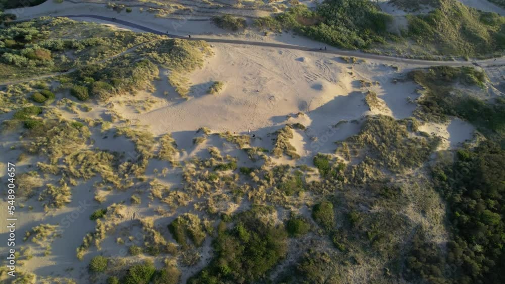 Aerial view of grassy beach and path by Kijkduin Beach, The Hague Aerial view of grassy beach and path by Kijkduin Beach, The Hague