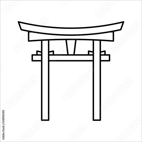 Japan or Chinese gate icon. Best tourist destinations in the world. vector illustration on white background. color editable