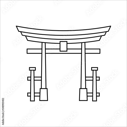 Japan or Chinese gate icon. Best tourist destinations in the world. vector illustration on white background. color editable