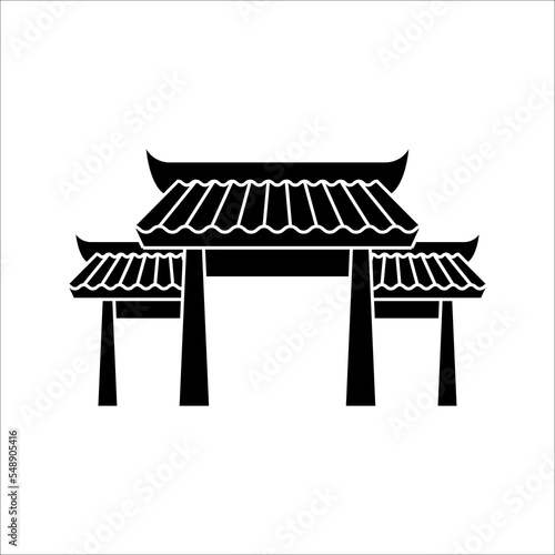Japan or Chinese gate icon. Best tourist destinations in the world. vector illustration on white background. color editable