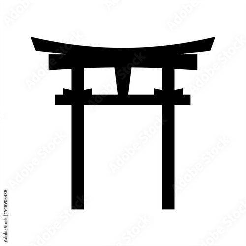 Japan or Chinese gate icon. Best tourist destinations in the world. vector illustration on white background. color editable