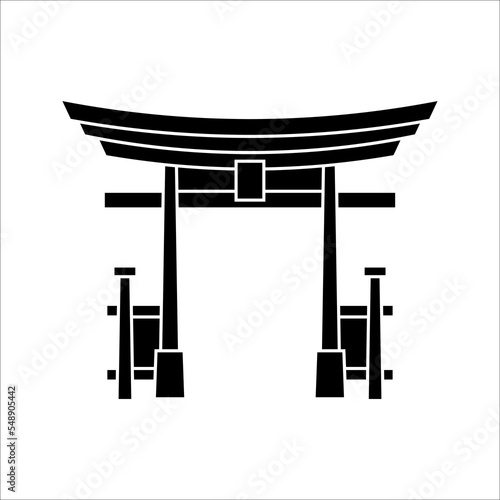 Japan or Chinese gate icon. Best tourist destinations in the world. vector illustration on white background. color editable
