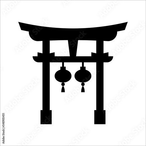 Japan or Chinese gate icon. Best tourist destinations in the world. vector illustration on white background. color editable