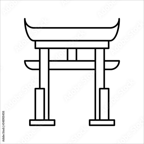 Japan or Chinese gate icon. Best tourist destinations in the world. vector illustration on white background. color editable