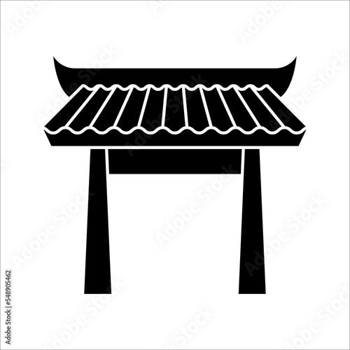 Japan or Chinese gate icon. Best tourist destinations in the world. vector illustration on white background. color editable