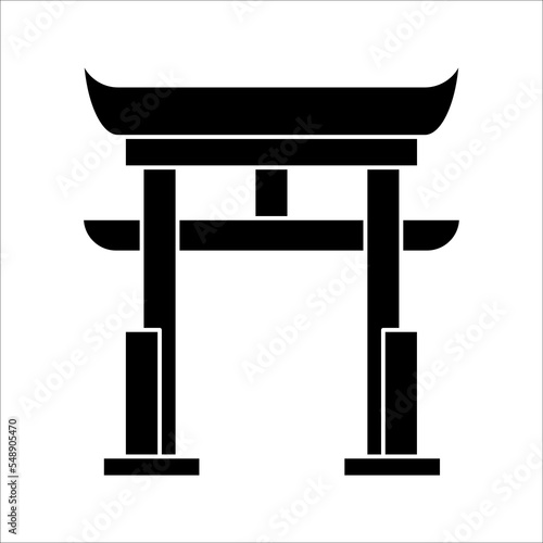 Japan or Chinese gate icon. Best tourist destinations in the world. vector illustration on white background. color editable
