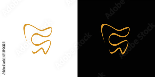 Simple and modern letter C initials dentist logo design.