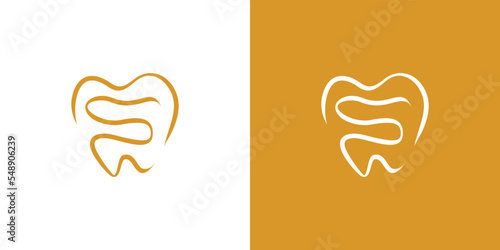 Simple and modern letter S initials dentist logo design.