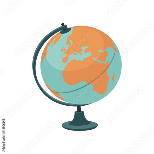 Earth globe cartoon illustration. Globe or sphere. Geography concept
