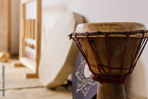 Drum and instruments for relaxation.